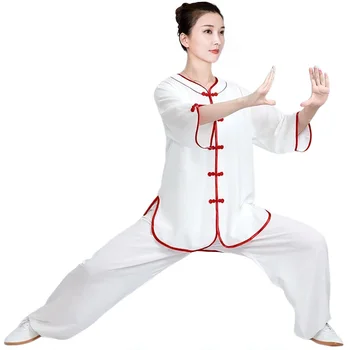 Tai Chi Uniform Set für Damen, Weiche Atmungsaktive Baumwolle-Leinen Kampfkunst-Kleidung für Herren, Kung Fu