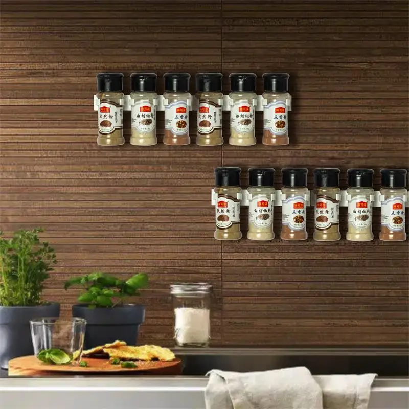 2 teile/satz weiße Küchen regal Gewürz glas Lager regal – Bild 3