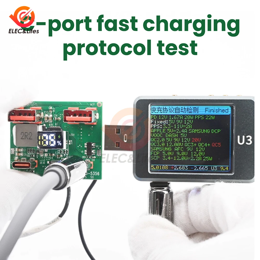 22,5 W IP5356 Schnelllademodul Power Bank DIY Kit mit PD QC – Bild 4