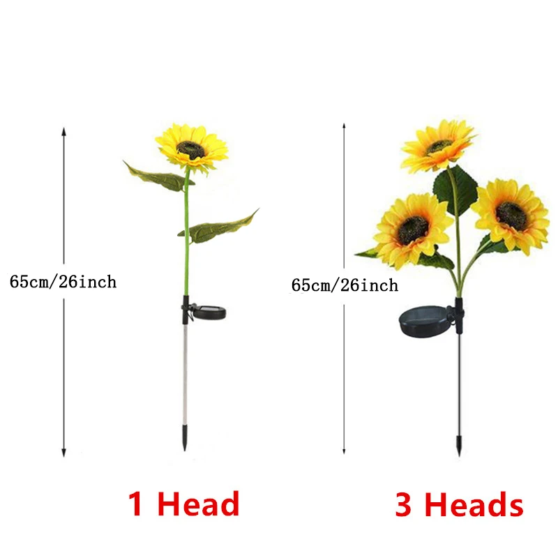 3 Köpfe 1-Kopf-Solarsimulation Sonnenblume LED-Leuchten – Bild 4