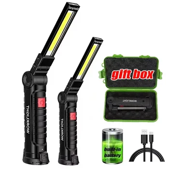 Dimmbare COB LED Arbeitsleuchte mit Magnethaken, USB aufladbar