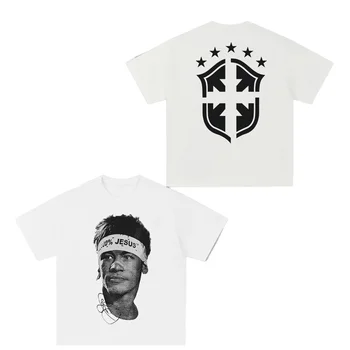 Neymar American Football Star Print 100 % Baumwolle Kurzarm T-Shirt Männer Frauen Kleidung Athleisure Print