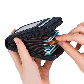 Orgel Karte Tasche Koreanische Ausgabe Tragbare frauen Kurze Bank Karte Abdeckung Visitenkarte Clip Zipper