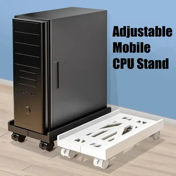 Verstellbarer mobiler PC-Turmständer mit Rädern unter dem Schreibtisch, CPU-Halter, verstellbarer, stabiler