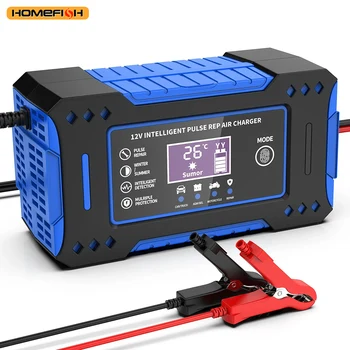 Batterie-Reparatur, LCD-Display, 6 A, 12 V, intelligentes Autobatterie-Ladegerät, Auto