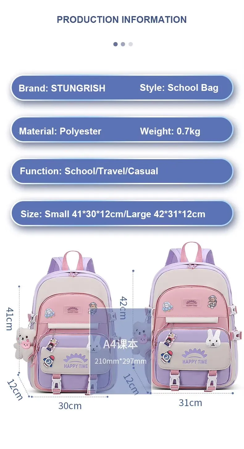 Grundschule Rucksack Für Kinder Kawaii Mädchen Schule Tasche – Bild 6
