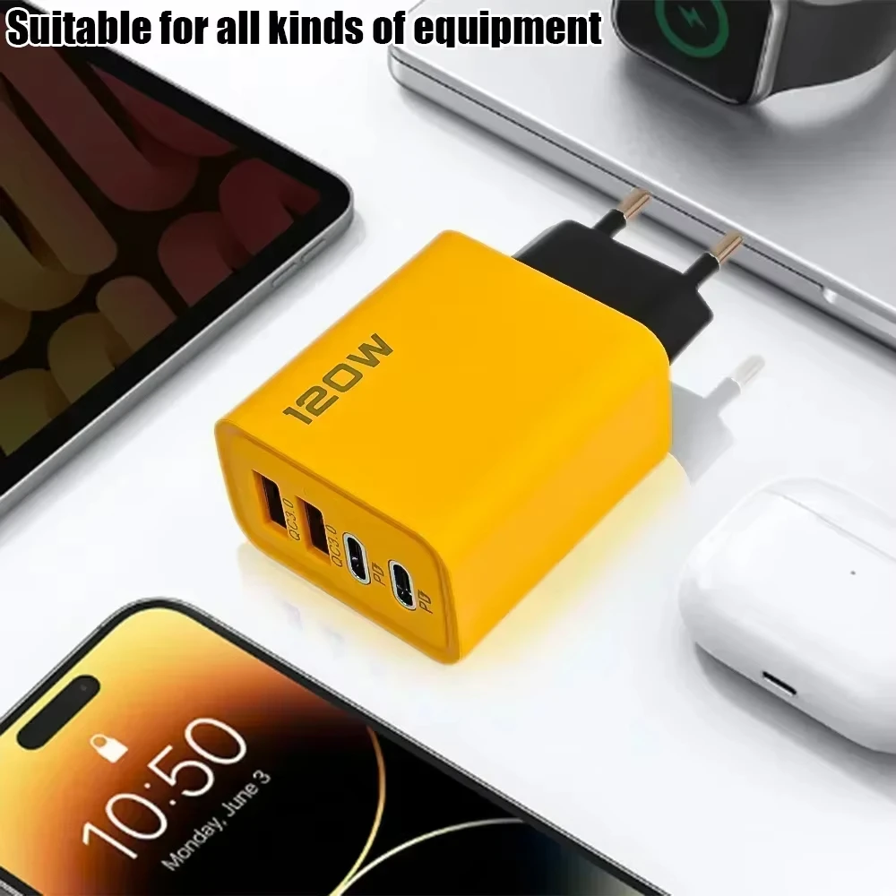 Insgesamt 120W 4-Port USB Typ-C Schnell-Wandadapter für