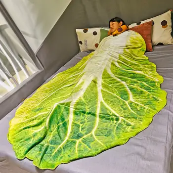 Doppelseitige Flanell-Decke mit Kohlmuster für Zuhause, Sofa, weiches, kreatives Design, warme Überwurfdecke