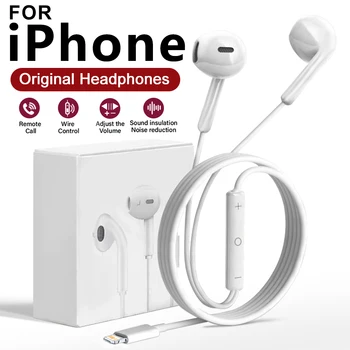 In-Ear-Kopfhörer mit Kabel für Apple iPad iPhone 17, 11, 12, 13, 14, 15, 16 Pro Max, Rollenmaschinenlinie