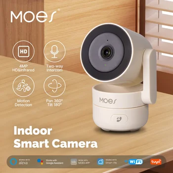 MOESTuya WiFi Indoor Schwenk-/Neige-Smart-Überwachungskamera, 4 MP HD, Infrarot-Nachtsicht