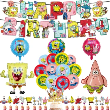SpongeBob Schwammkopf Luftballons Kuchen Topper Safari Wild One Ballon Alles Gute zum Geburtstag Banner Party