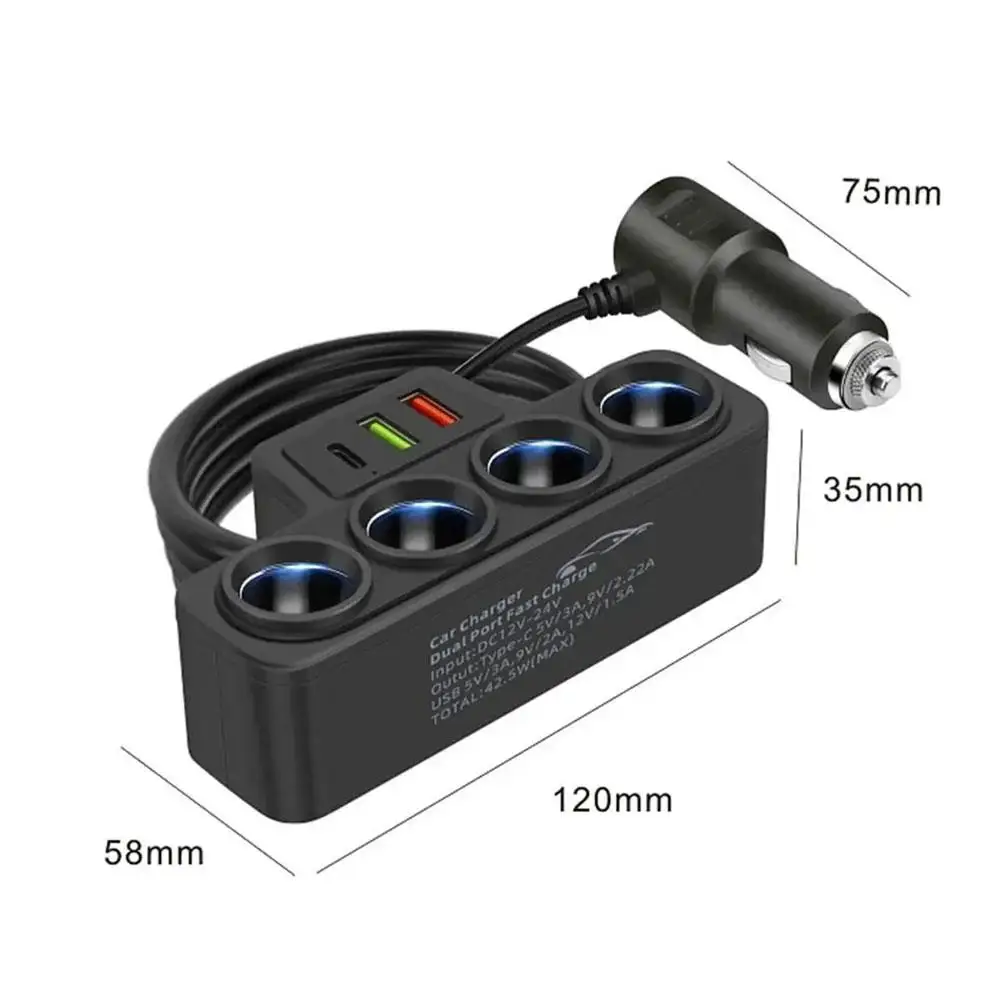 Zigarettenanzünder-Verteiler 120 W mit 2× USB, PD und QC 3.0 – Bild 6