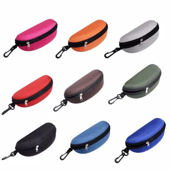 Tragbare eva brillen etui mit karabiner haken bunte sonnenbrille hartsc halen koffer reiß verschluss brillen