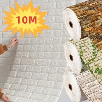 70 cm x 1/5/10 m 3D-Tapete, Dekoration, selbstklebend, antiker Schaumstoff, Ziegelstein-Tapete, Wohnzimmer