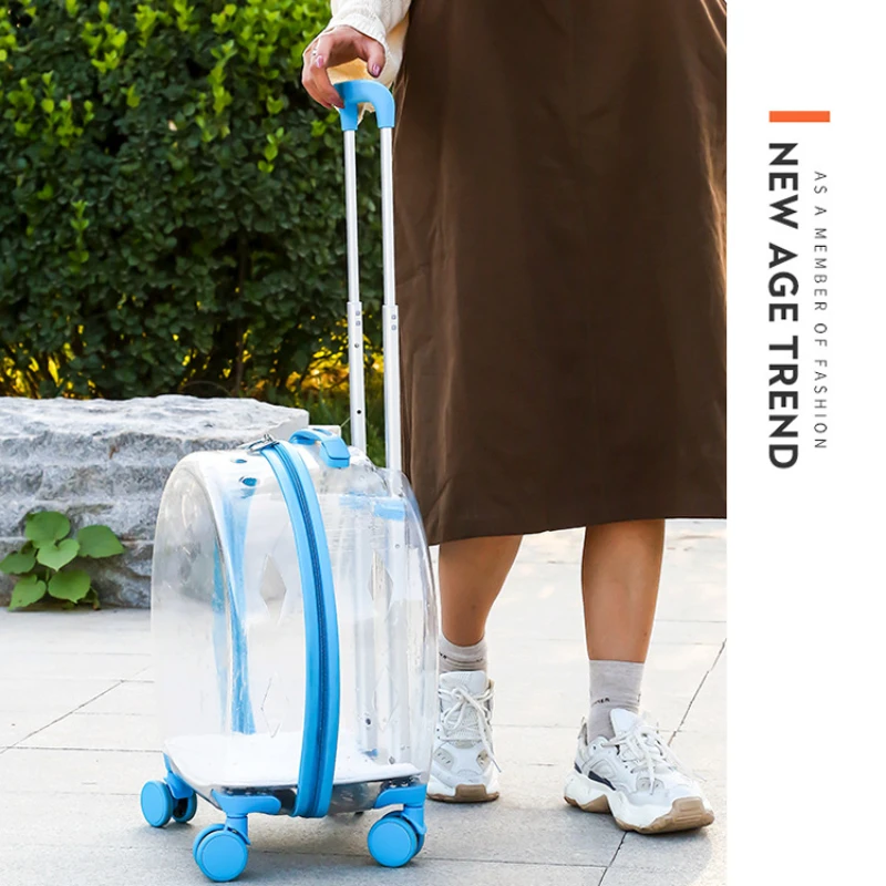 Trolley-Kofferträger, transparente Tragetasche für Haustiere – Bild 3