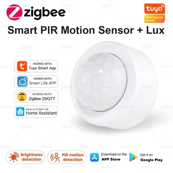 Tuya Zigbee Smart PIR Motion Sensor Infrarot Detektor mit Lux Erkennung Anti-diebstahl Alarm Sensor Drahtlose