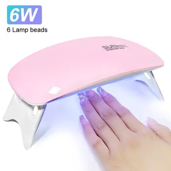 6 W Mini Nagel Trockner Maschine Tragbare 6 LED UV Maniküre Lampe Heimgebrauch Nagel Lampe Zum Trocknen
