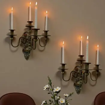 Wandkerzenhalter Wandmontierte Metallkerzenhalter für Zuhause, Wohnzimmer, Esszimmer, Rustikale