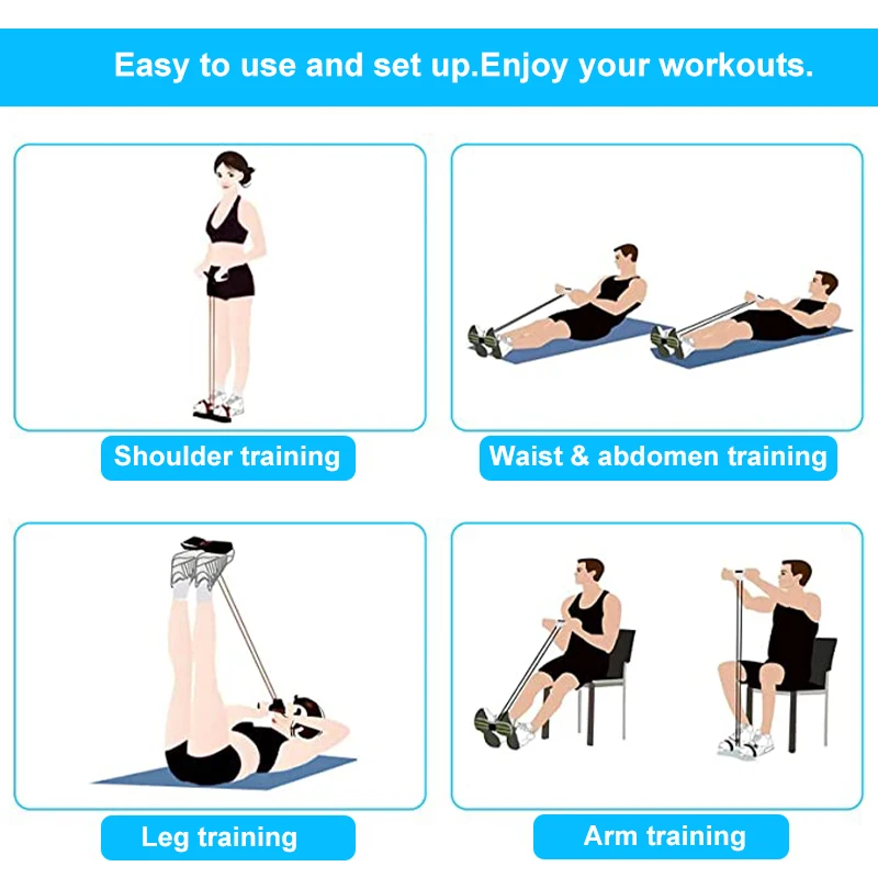 Widerstandsbänder, 4-Röhren, Yoga-Pedal-Abzieher – Bild 6