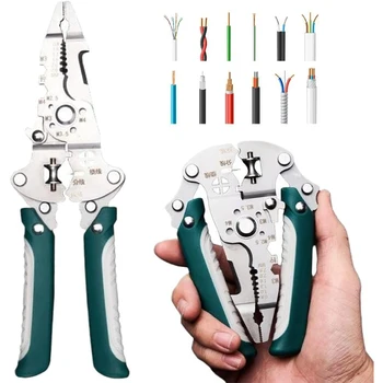 Faltbare 18-in-1-Abisolierzange Crimpzange - Multifunktionale Elektrikerzange, professionelle