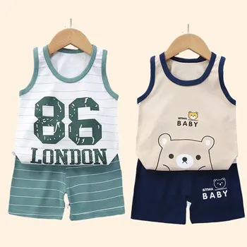 Kinder setzt Kinder kleidung Jungen Mädchen Weste Anzug Sommer Kinder kleidung Baby Baumwolle T-Shirts Shorts