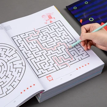 32-seitiges Kinder-Labyrinth-Spielbuch für Konzentrations-Training, Intelligenzentwicklung, Frühpädagogisches