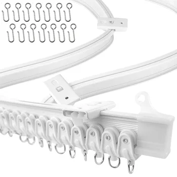 1-6M Flexible Biegsame Vorhangschiene Schlafzimmer Balkone Badezimmer Raumteiler Decke Silent Track Home