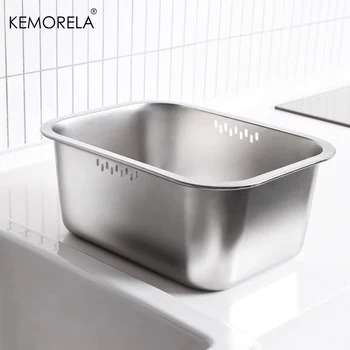 Tragbare Waschschüssel, 10 l, große Edelstahl-Geschirrspüle, Mehrzweck-Küchenspüle, Schüssel, Wanne