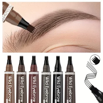 6 farben 1pc Augenbraue Stift Wasserdicht 4 Split Spitze Augenbrauen Stift Augenbraue Tattoo Stift