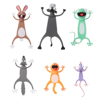 Kreative Schreibwaren Lesezeichen 3D Stereo Cartoon Marker Tier Lesezeichen Ozean Serie Siegel Krake Katze