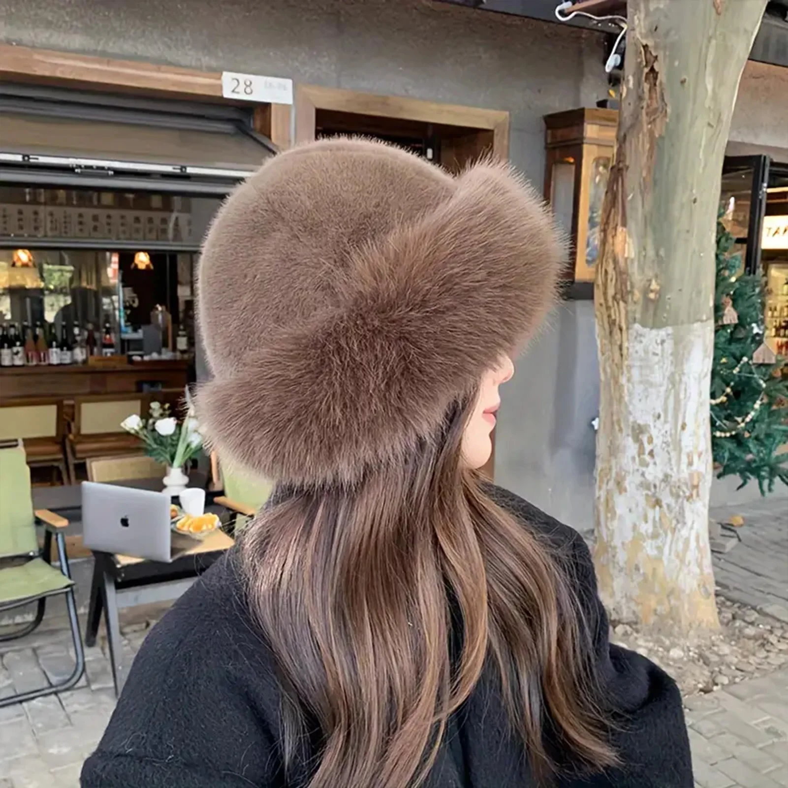 Damen-Winter-Pelzmütze, kältebeständig, für den Außenbereich