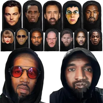 3D Gedruckt Elastische Mesh Volle Gesicht Visuelle Maske Kapuze Simulation Kanye Kobe Kopfbedeckung Mascaras