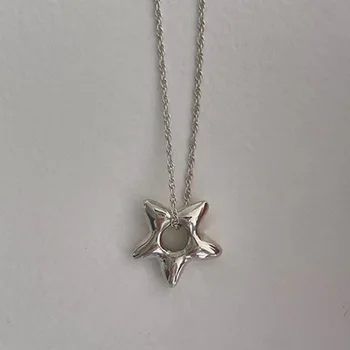 Einfache Trendy Stern Hohl Choker Halskette Anhänger Hals Schmuck Zubehör Frauen männer Mode Party Kette