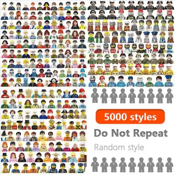 5000 Stile, zufällige Norepeat City-Figuren, Filmfiguren, Arbeiter, Polizei, Soldat, Ninja, Superhelden
