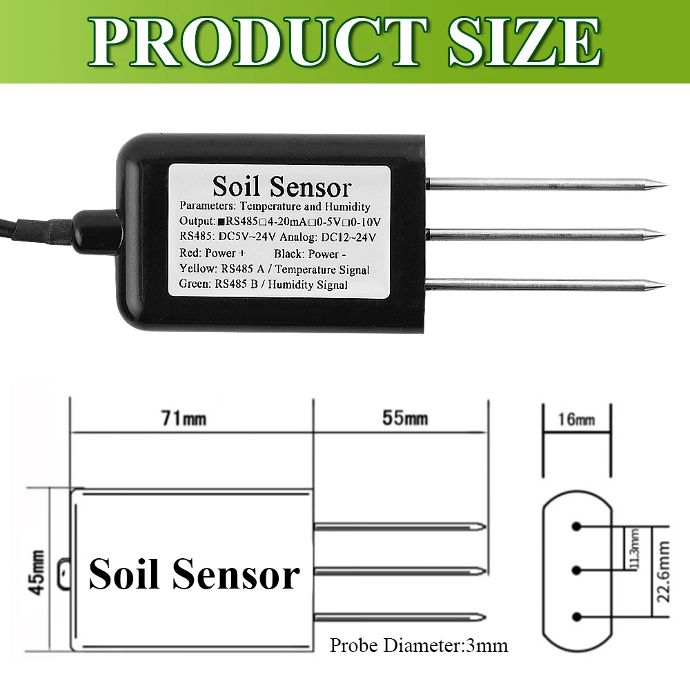 Boden temperatur Feuchtigkeit sensor Sonde analoge – Bild 2