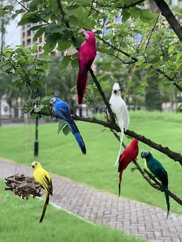 25/35cm Simulation Papagei Garten Dekoration kreative Rasen Figur Ornament Tier Vogel Garten Party Requisiten