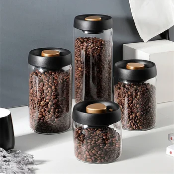 Kaffee Bohnen Vakuum Versiegelt Tank Haushalt Glas Lebensmittel Lagerung Tank Für Feuchtigkeit-beweis Luft