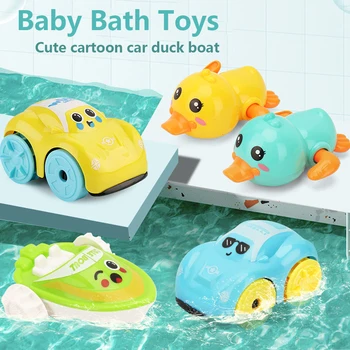 Baby Bad Spielzeug Kinder Baden Nette Schwimmen ente Wasser Spielen Spielzeug Uhrwerk Auto Cartoon Fahrzeug