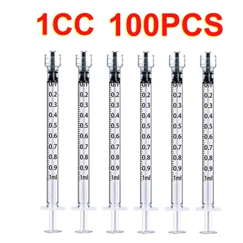 Labor Dedicated 100 Stück 1 ml 1 cc Luer-Lock-Spritze, sterilisierte Einzelverpackung, Injektor-Kleberspender