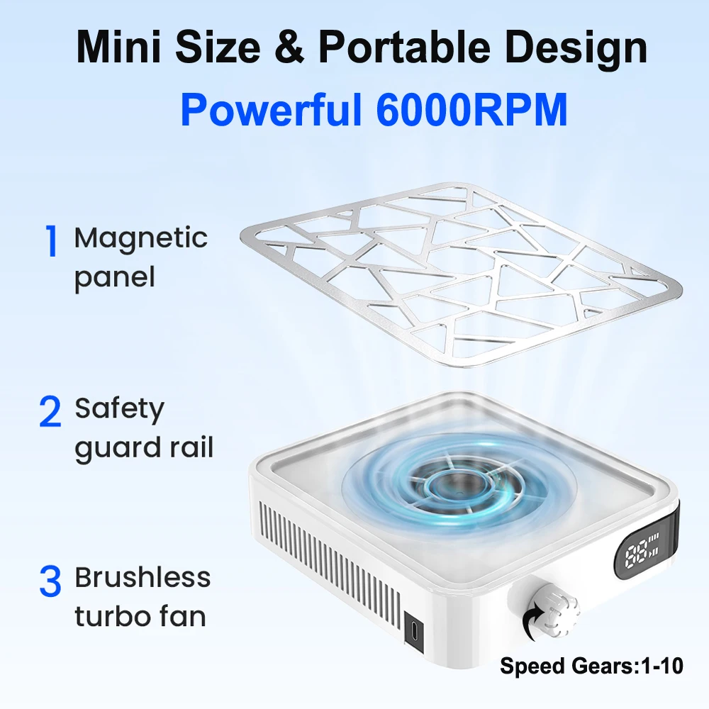 Mini bürstenlose Turbo-Nagelstaubmaschine, HD-Display – Bild 2