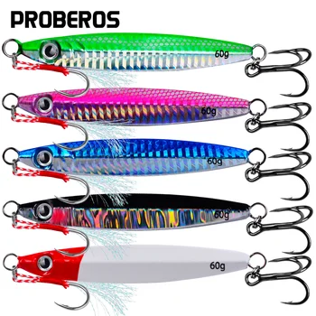 PROBEROS 5 Stücke 3D Augen Metall Jig Köder 10g 15g 20g 30g 40g 60g Bionic Köder Salzwasser Shore Casting
