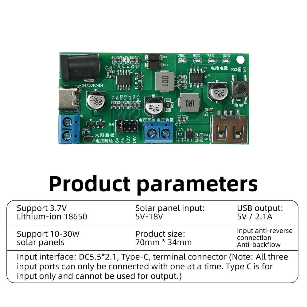 5-18V MPPT Solar-Lademodul 2,5A 10-30W Solar-Controller-Board – Bild 6