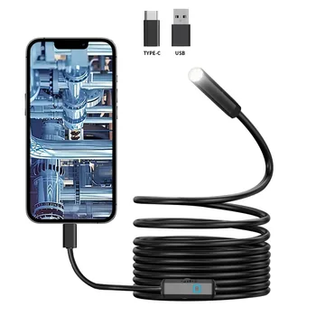 7MM TYPE-C Android Endoskop-Kamera IP67 Wasserdicht 6 LED Einstellbares Boreskop Mini-Kamera mit 6 LEDs