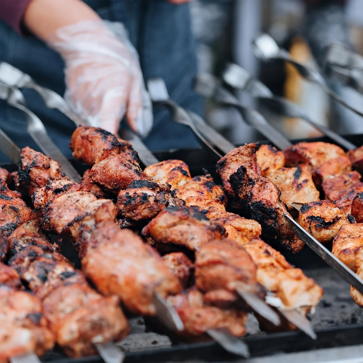 10 Stück Kabob-Spieße, flaches Metall, Edelstahl, Grillspieß – Bild 5