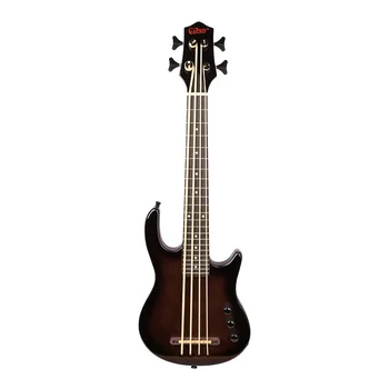 GECKO UBASS 4-saitiger Mini-Elektro-Ukulele-Bass, schwarz poliert, glänzend, kundenspezifischer