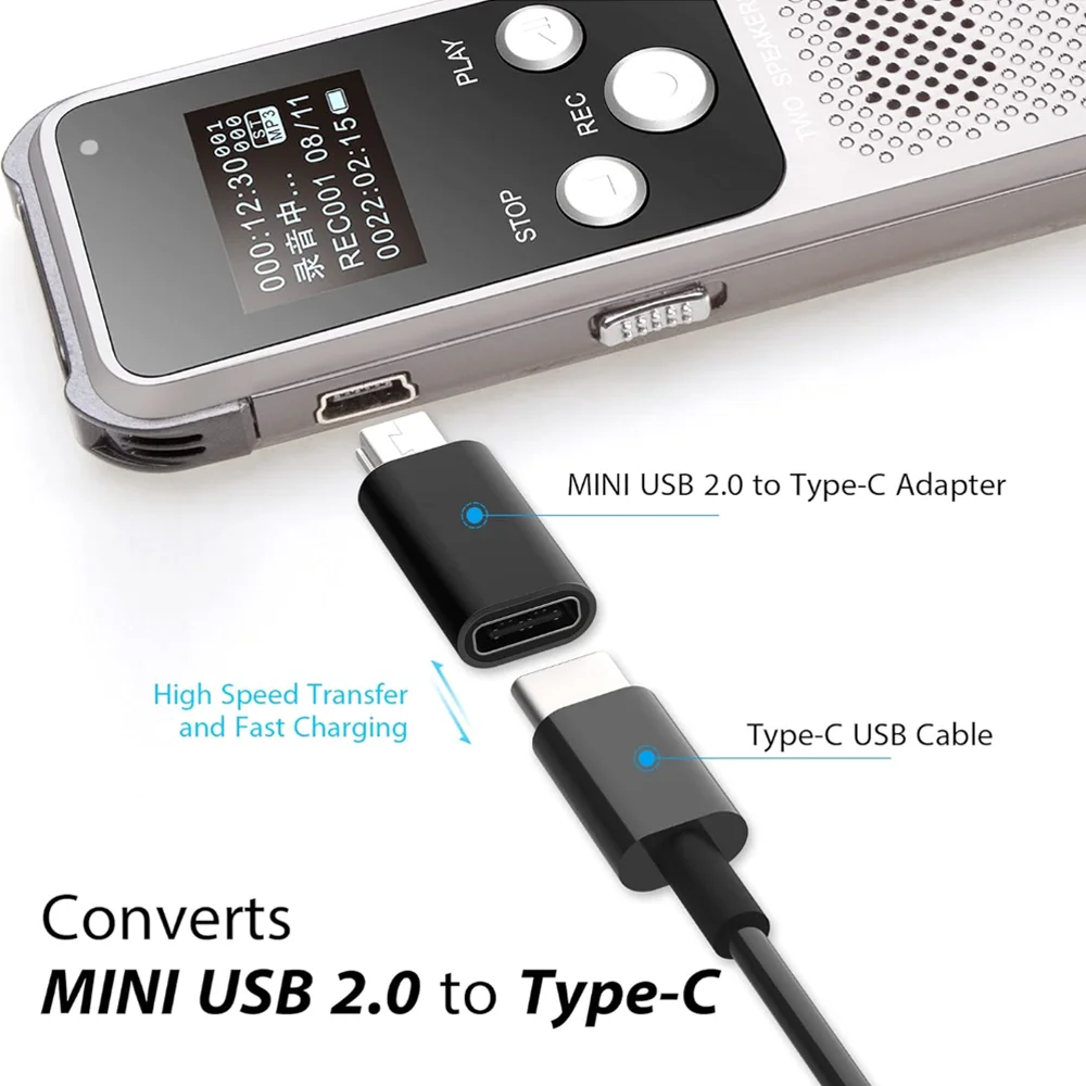  ﻿   2/3 Stück Typ-C zu Mini-USB-Adapter USB-C-Buchse zu – Bild 4