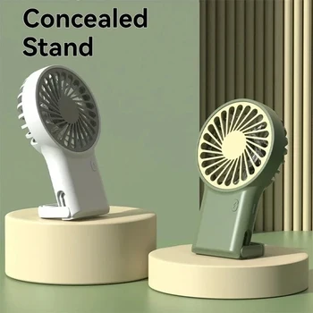 Cartoon faltbarer Mini-Ventilator, wiederaufladbarer USB-Handventilator mit Haken, tragbarer Kühlventilator