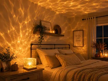 Rotierender Wasserwellen-Nachtlichtprojektor, tragbare Aurora-Galaxie-Lampe für Schlafzimmer, Wohnungs