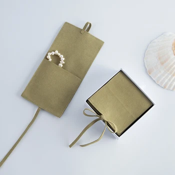 Samt-Schmuckverpackungsbeutel, schicke Hochzeitsgeschenktüten, cremefarbene (10 Stück)