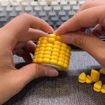 Lustiges Spielzeug, 3D-Druck, Mais-Zauberwürfel, stressabbauendes Tetris-Puzzle, Becrypt, Gehirnbrennung